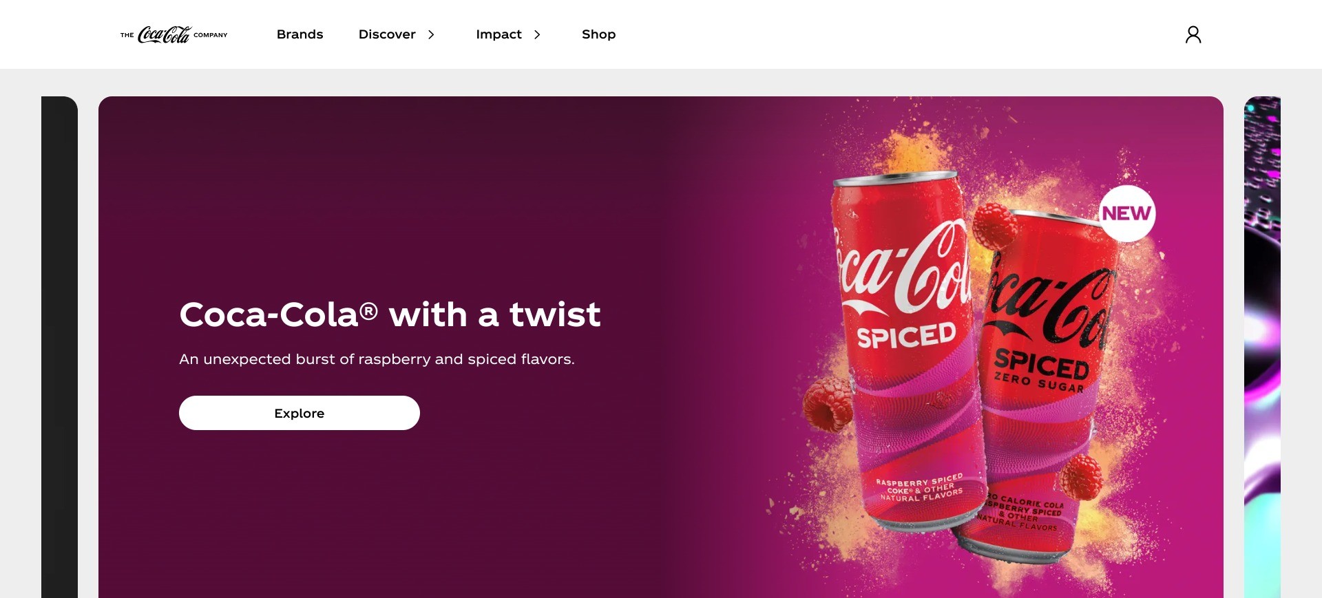 Screenshot of https://www.coca-cola.com/us/en displaying the brand name with an ® symbol in superscript