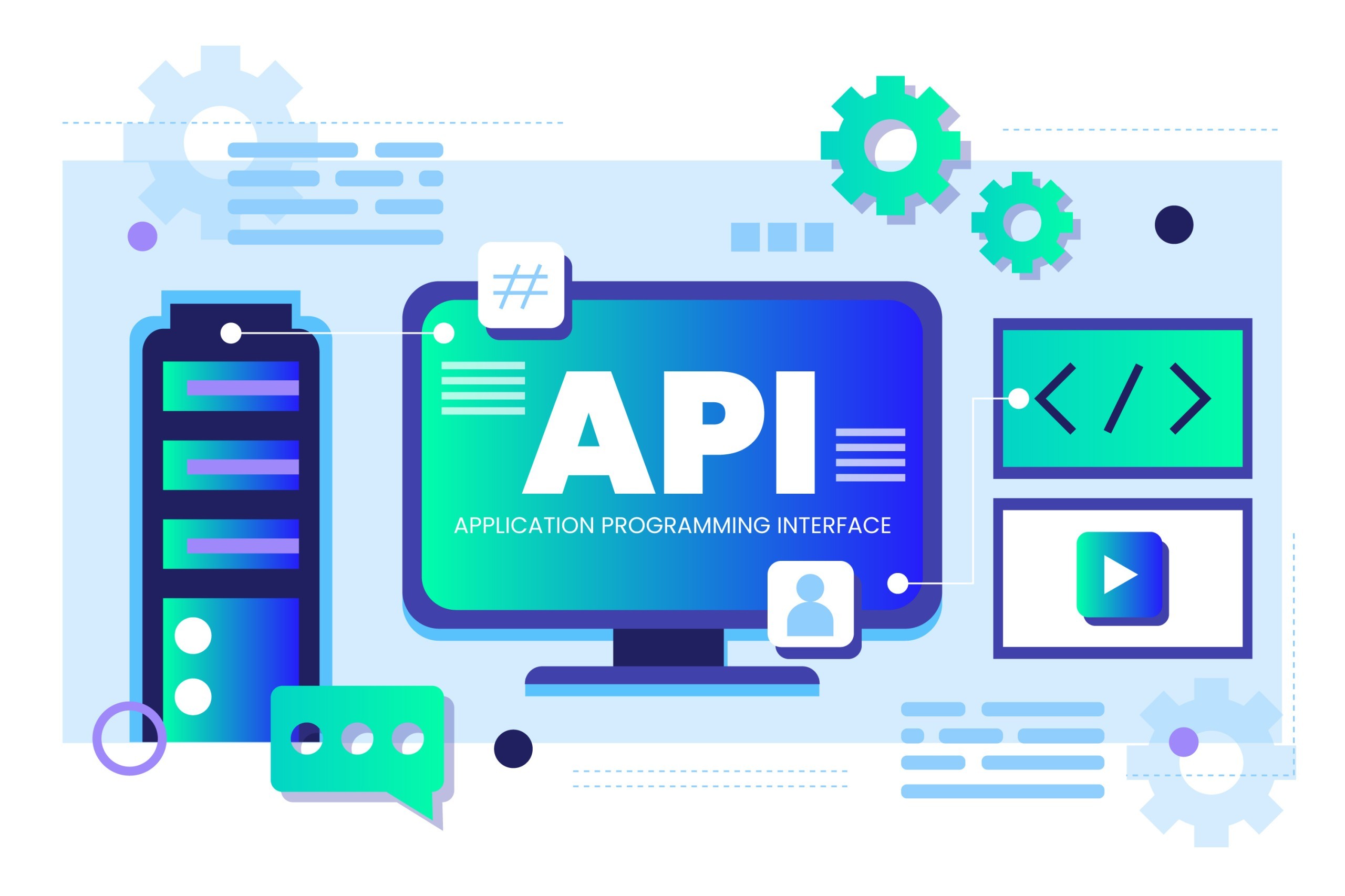 Illustration of the operation of headless commerce via APIs