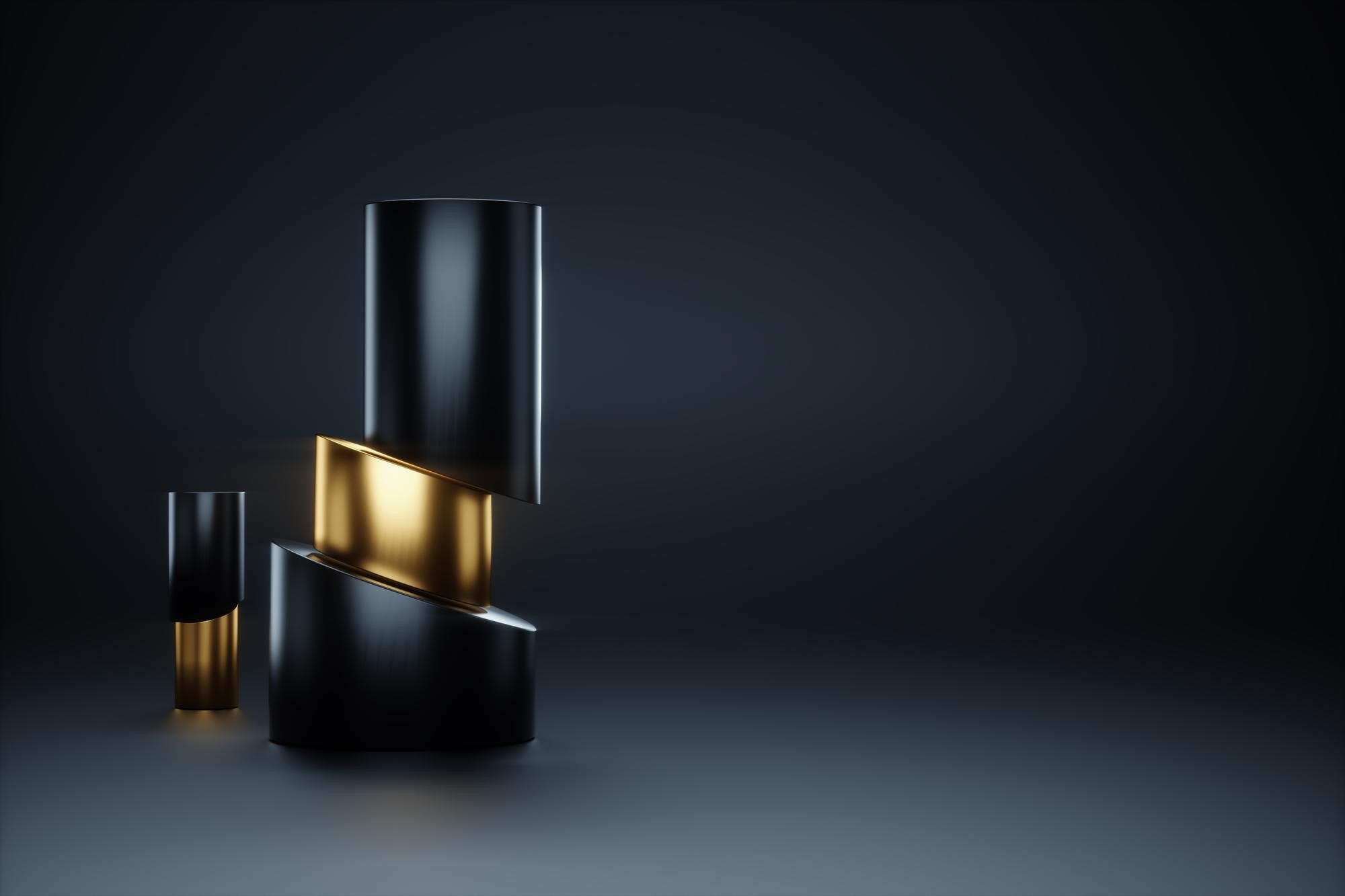 Illustration of luxury cosmetics in a minimalist display