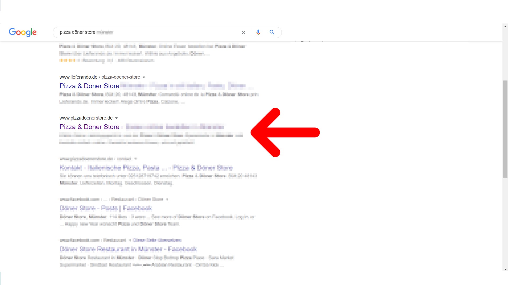 Screenshot: google Suchergebnisse für 